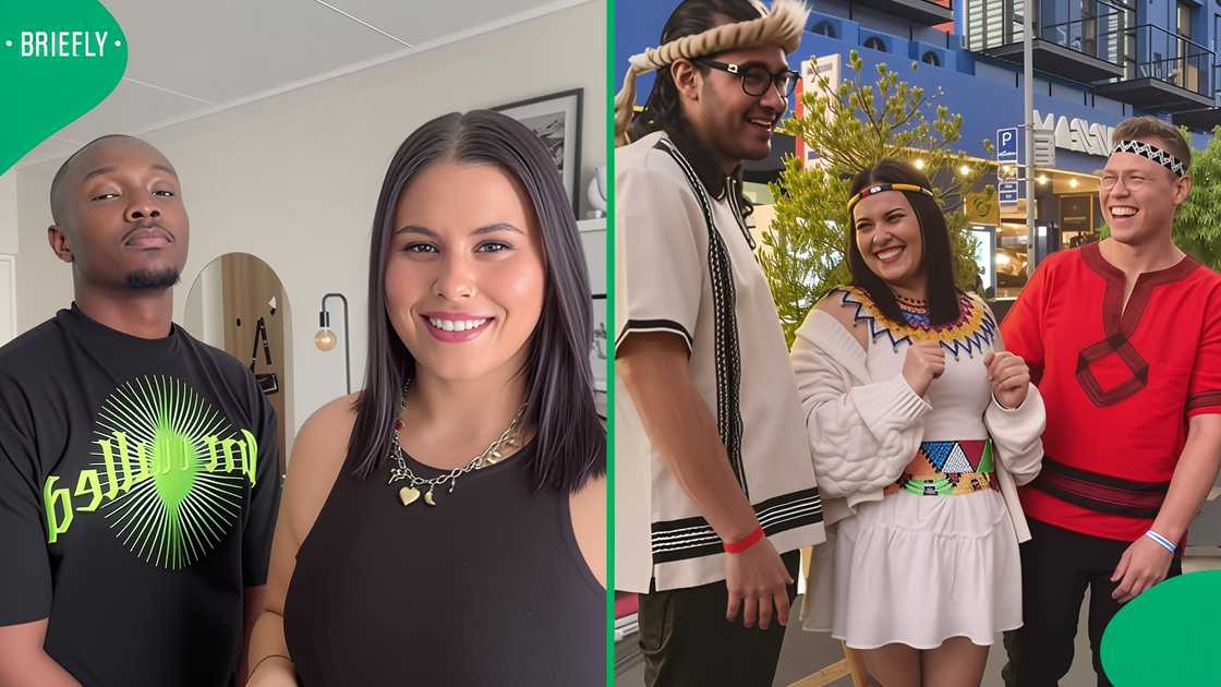 A group of interracial couples in South Africa flaunted their different Heritage Day attire in a video.
