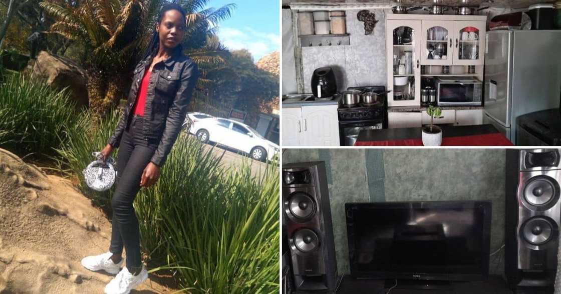 Woman shows off her fully furnished place