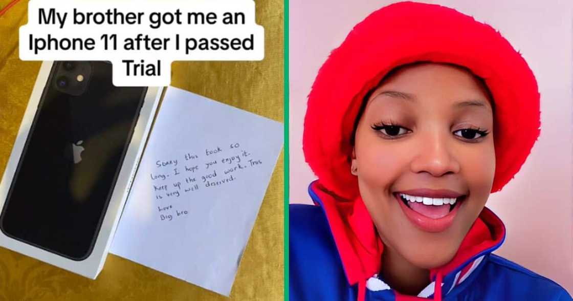 A brother bought his sister an iPhone 11 after she passed matric with distinctions. A brother bought his sister an iPhone 11 after she passed matric with distinctions.