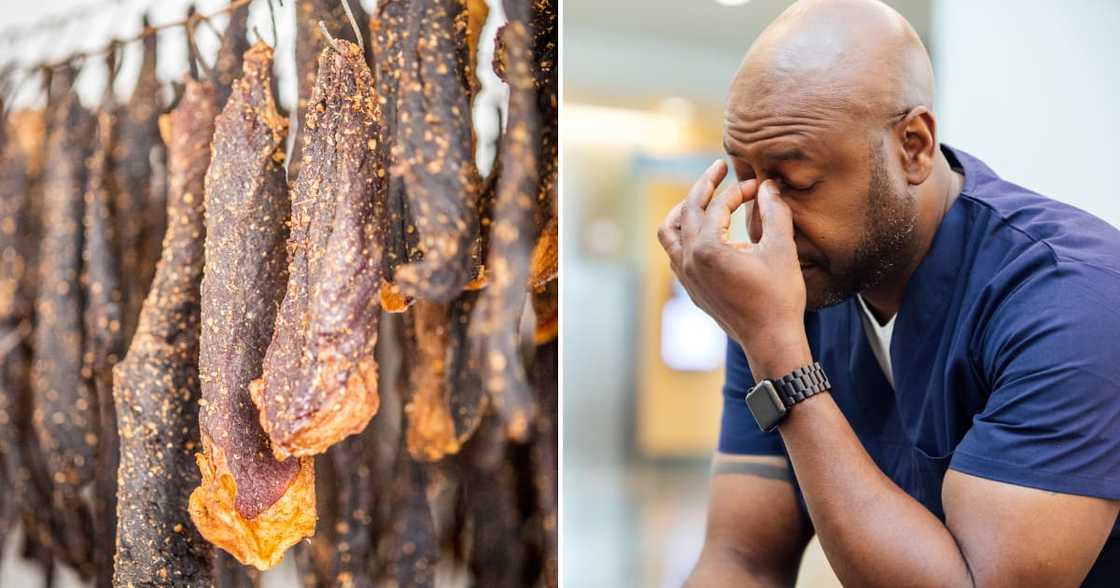 Biltong hanging to dry