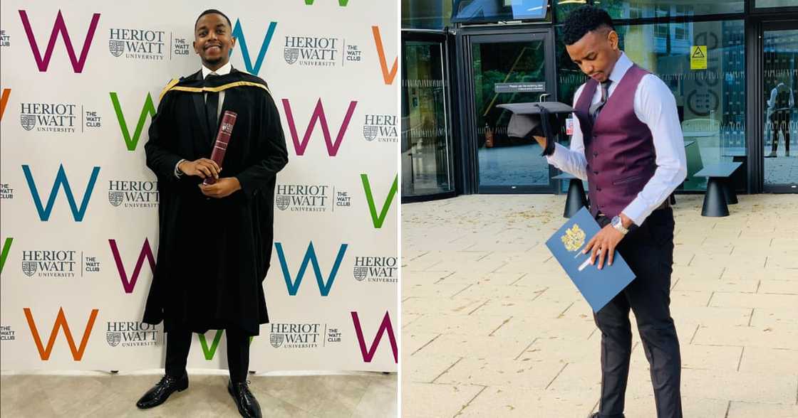 The impressive gent bagged his degree at a foreign institution