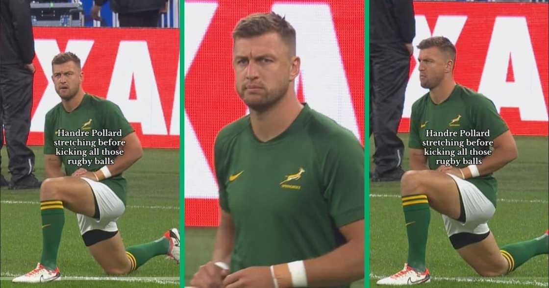 Handre Pollard stretching Handre Pollard stretching