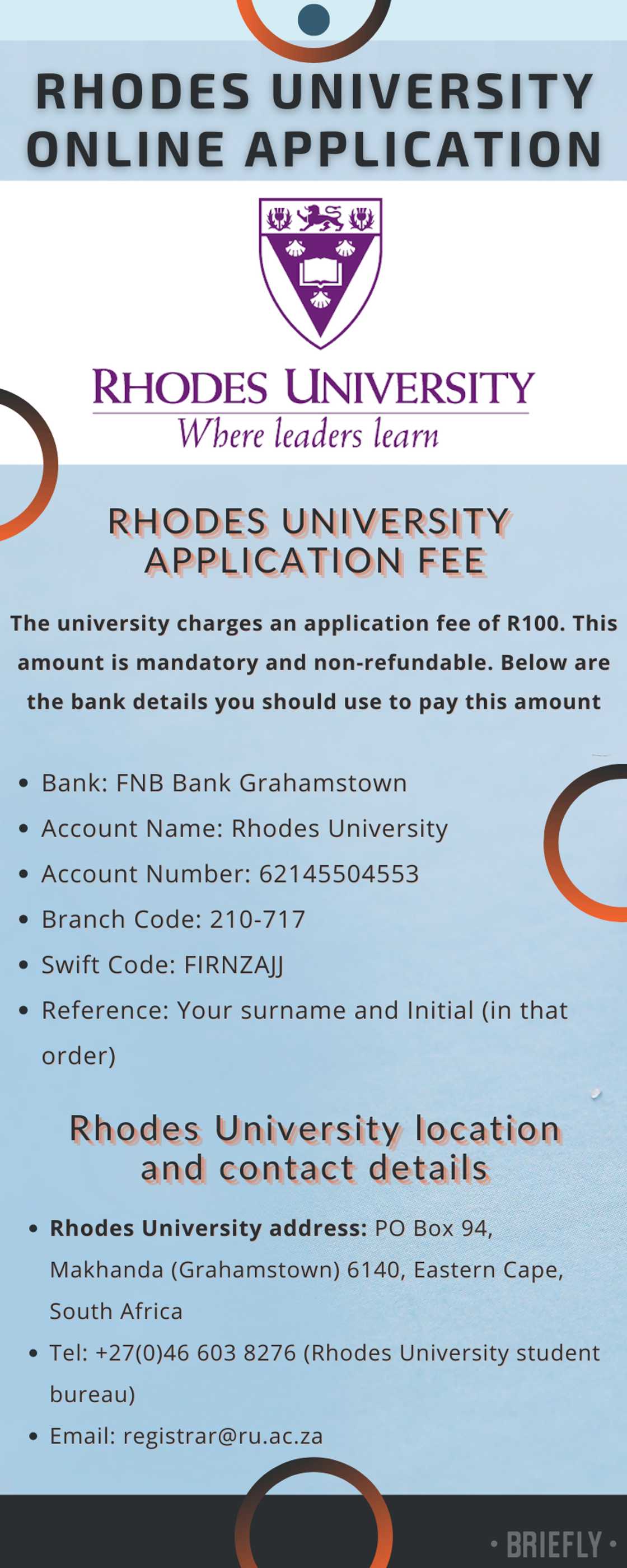 Rhodes University online application Rhodes University online application