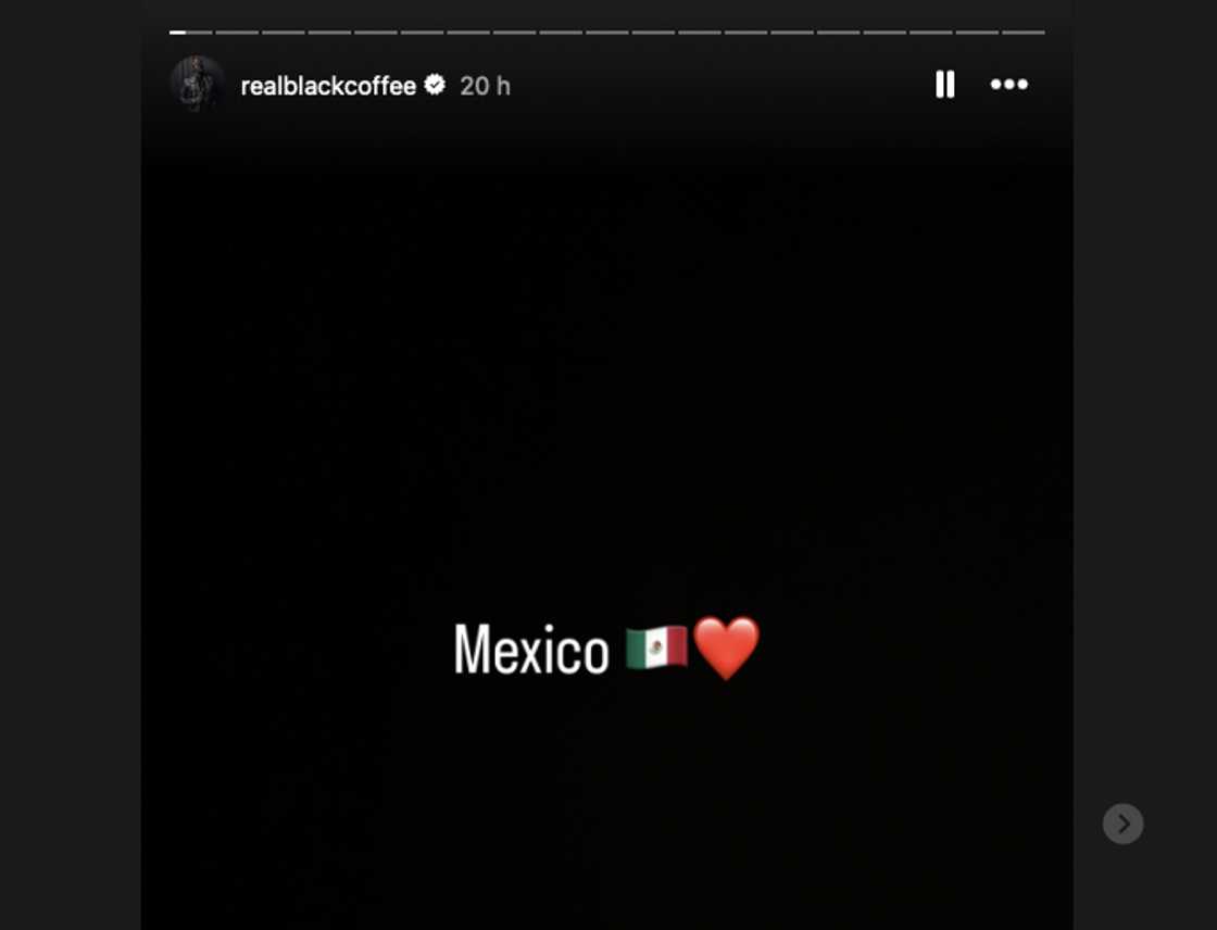 Black Coffee expressed appreciation to Mexico