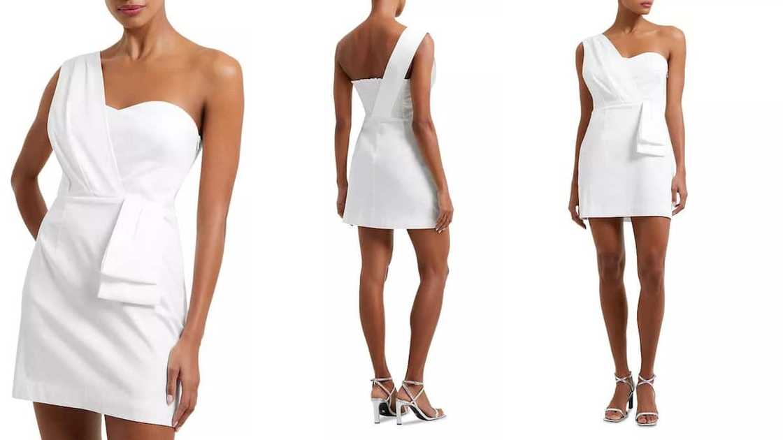One-shoulder mini dress with drape detail One-shoulder mini dress with drape detail