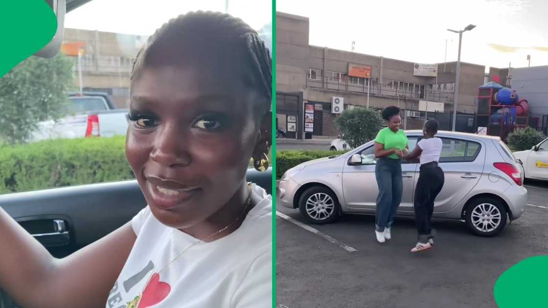 Two Mzansi women were hyped by their parked car