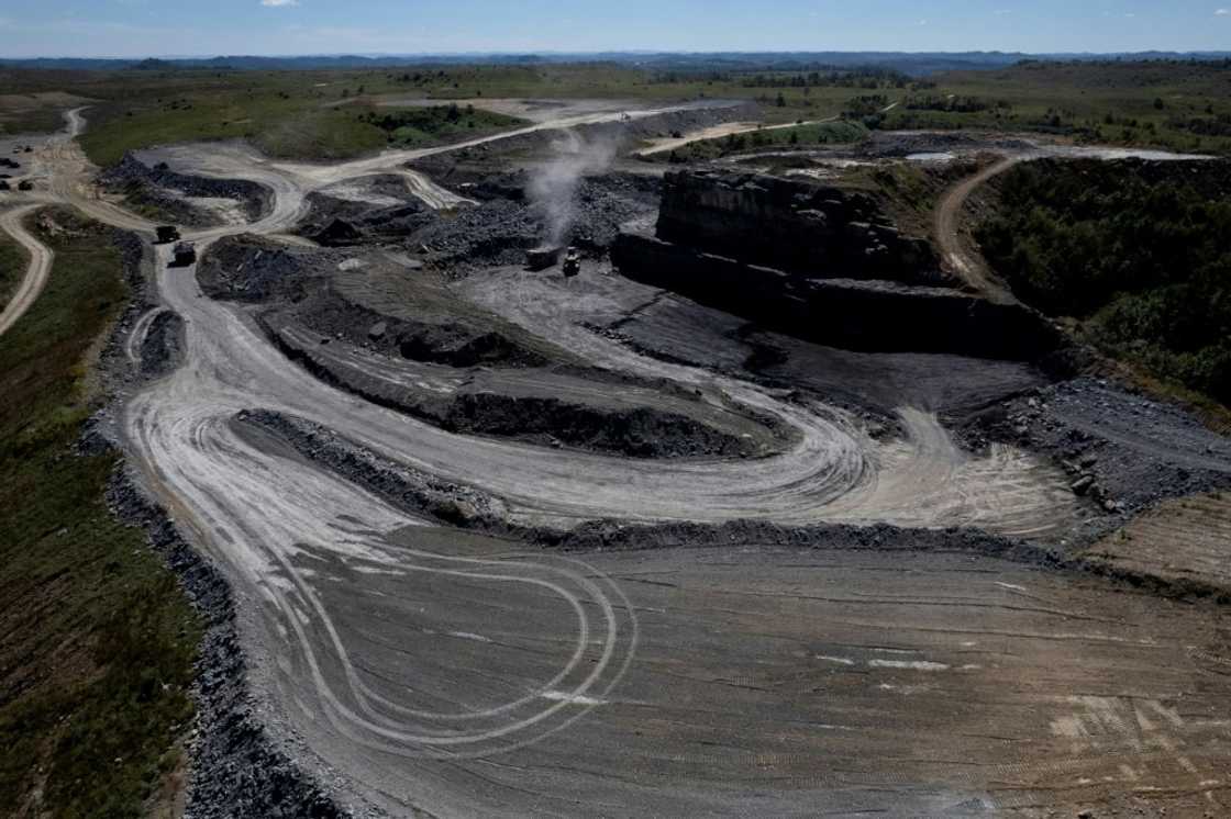 Aerial view of a coal mining operation near Lost Creek, a small town in eastern Kentucky Aerial view of a coal mining operation near Lost Creek, a small town in eastern Kentucky