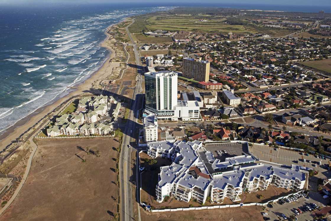 Aerial view of the southern skyline of Port Elizabeth toward Summerstrand Aerial view of the southern skyline of Port Elizabeth toward Summerstrand