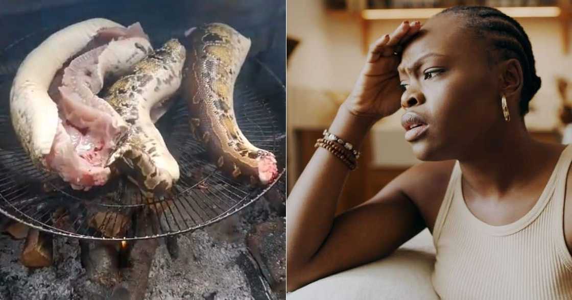 Women braais snake