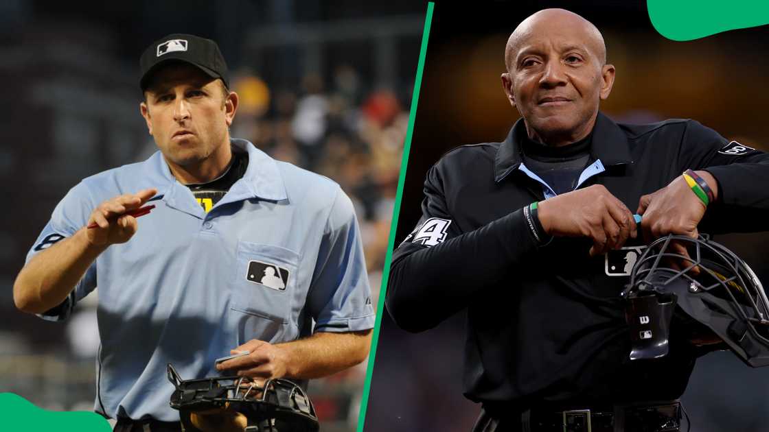 Umpires Chris Guccione and CB Bucknor Umpires Chris Guccione and CB Bucknor