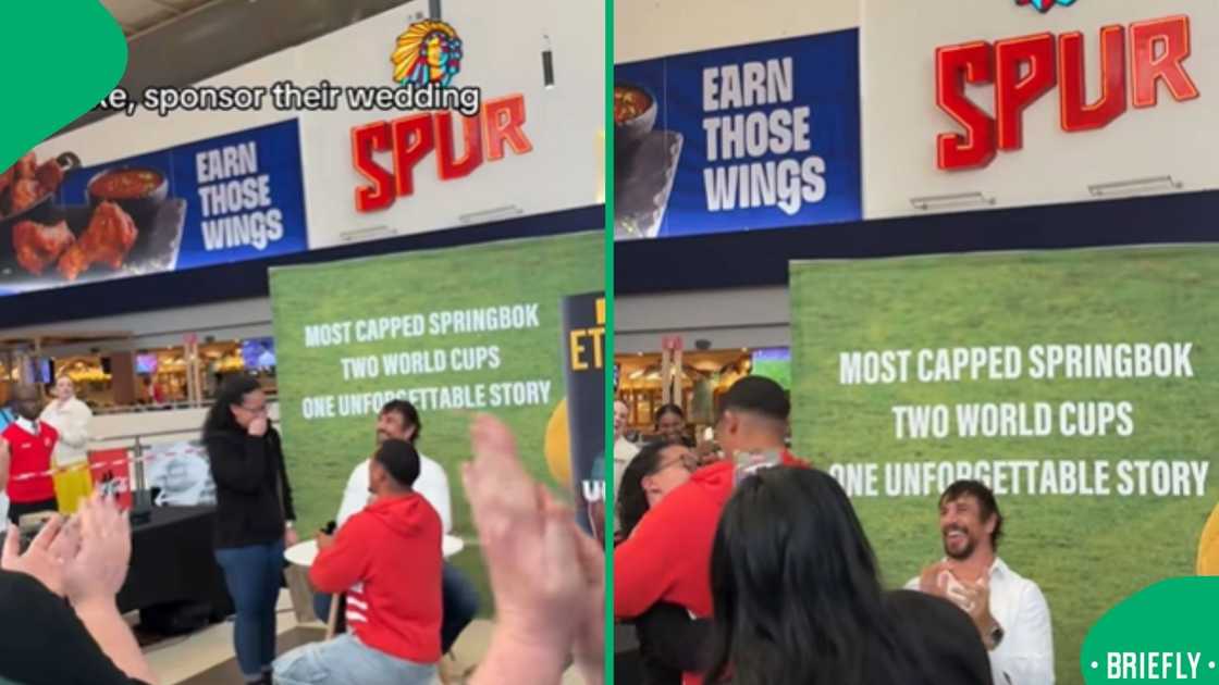 A happy couple posed together at Eben Etzebeth’s book launch event A happy couple posed together at Eben Etzebeth’s book launch event