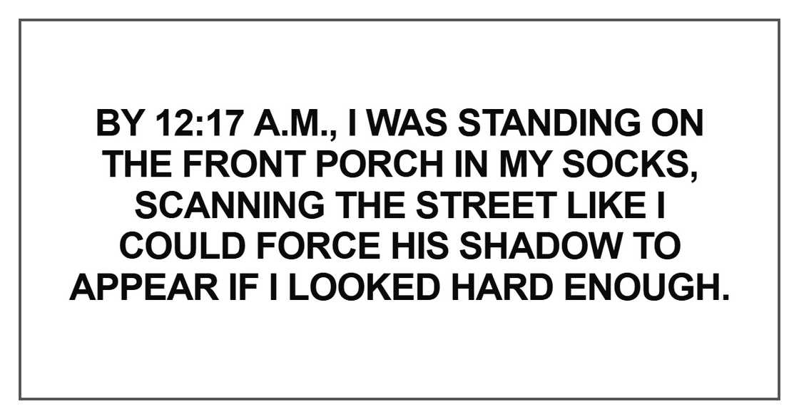 By 12:17 a.m., I was standing