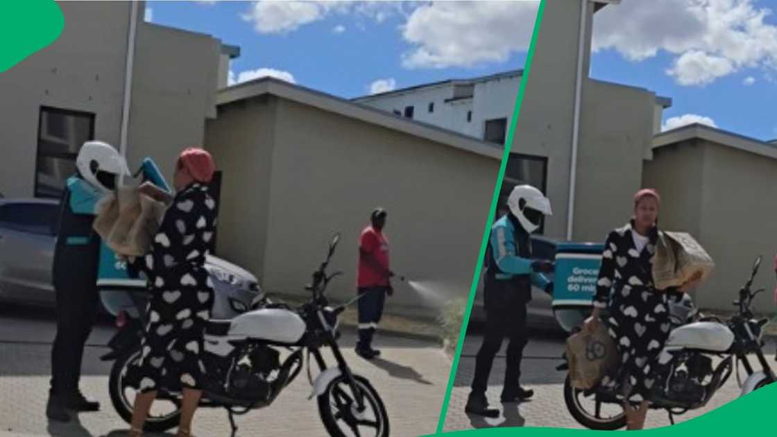 Woman fetches Checkers Sixty60 groceries in heels Woman fetches Checkers Sixty60 groceries in heels