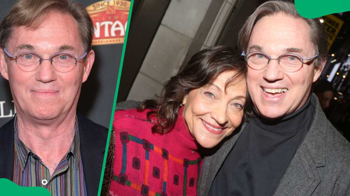 Richard Thomas at the Hollywood Pantages Theatre in 2022 (L). The actor and Georgiana Bischoff at The Samuel J. Friedman Theatre in 2020 (R) Richard Thomas at the Hollywood Pantages Theatre in 2022 (L). The actor and Georgiana Bischoff at The Samuel J. Friedman Theatre in 2020 (R)