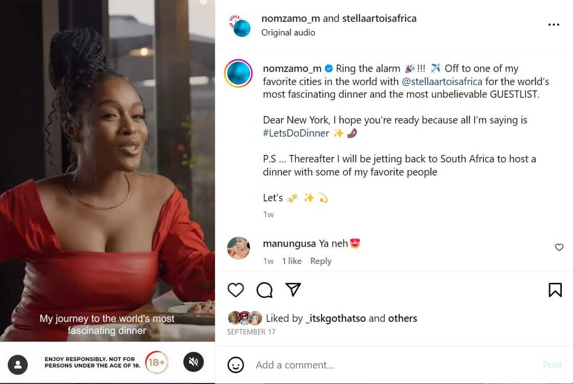 Nomzamo Mbatha set to dine with Mzansi's finest celebrities and stars Nomzamo Mbatha set to dine with Mzansi's finest celebrities and stars
