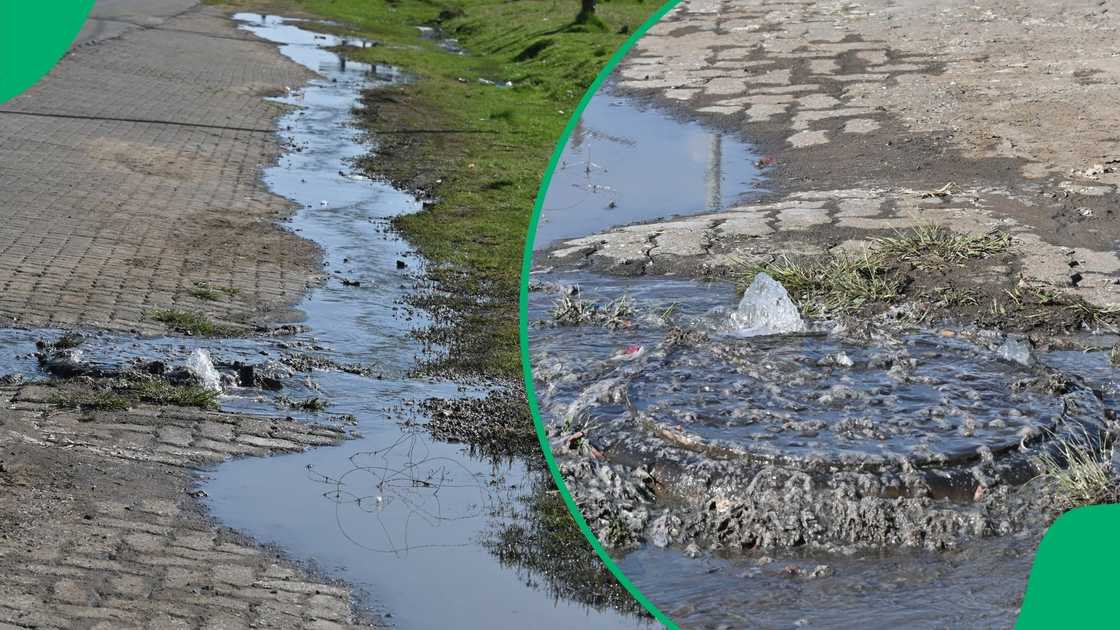 A leak in the middle of a rural town, something that is commonplace in many towns across the country.