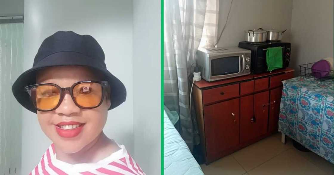 Woman shows off one room home Woman shows off one room home