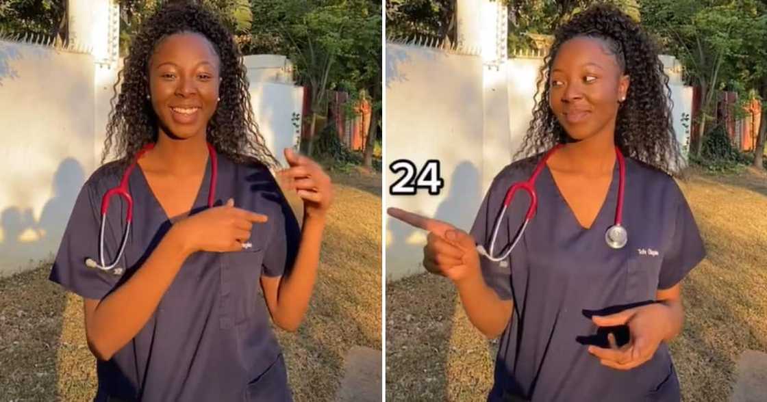 A 24-year-old lady is excited to be a doctor A 24-year-old lady is excited to be a doctor