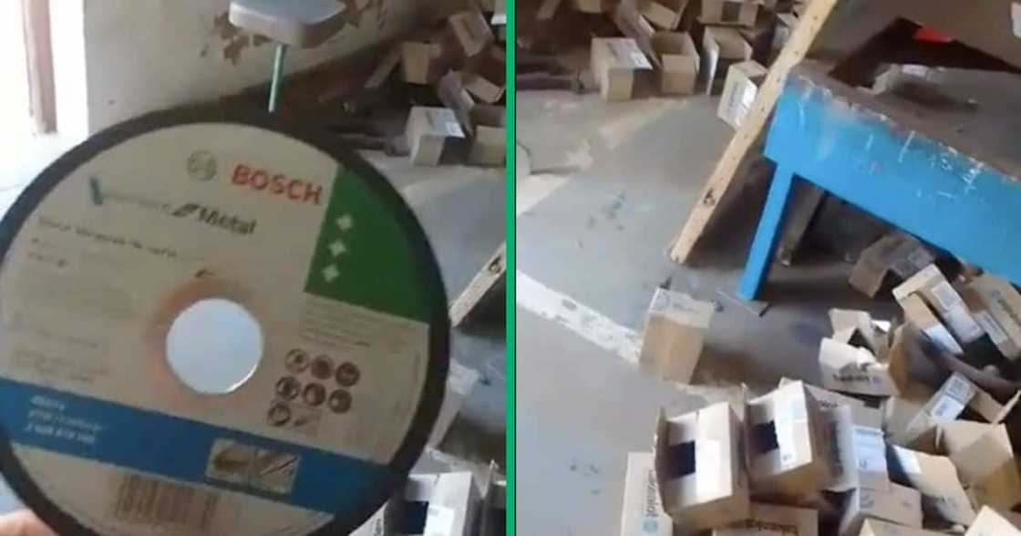 A man ordered 100 grinding disks form Takealot and got them in different boxes A man ordered 100 grinding disks form Takealot and got them in different boxes