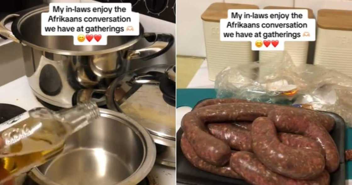 TikTok video man cooking boerewors and trying to speak Afrikaans