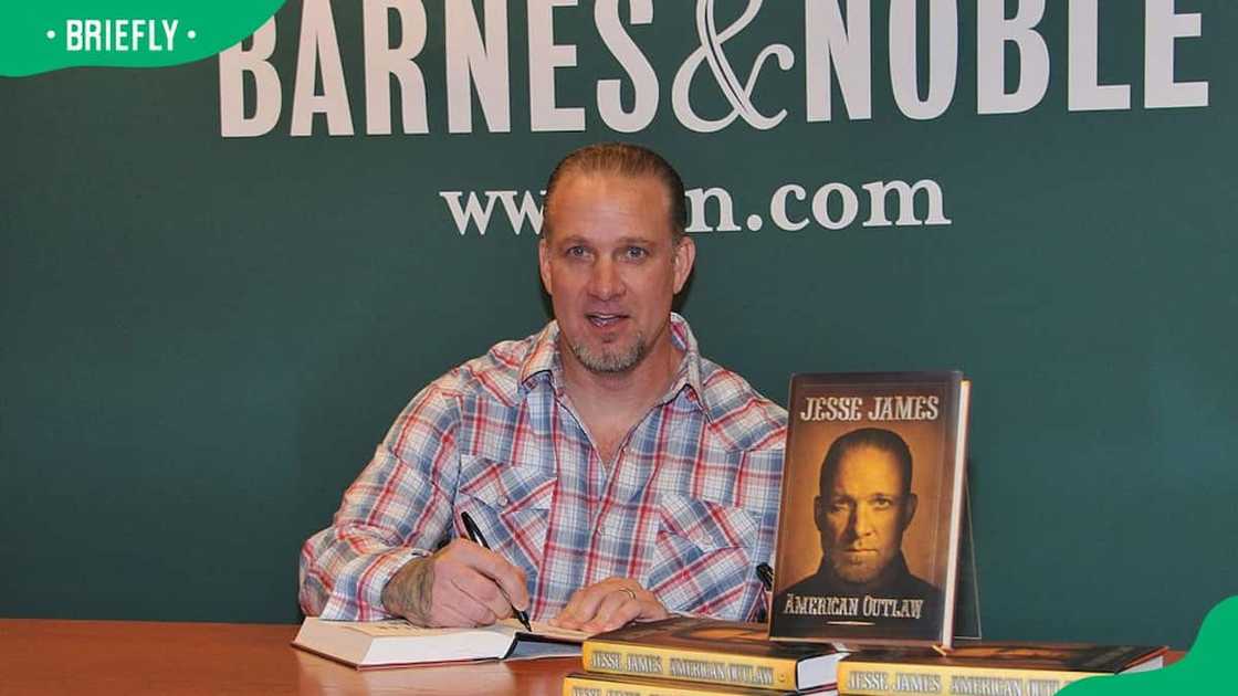 TV personality Jesse James signing copies of American Outlaw in 2011 TV personality Jesse James signing copies of American Outlaw in 2011