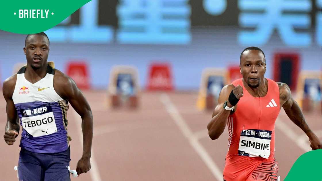 Akani Simbine wins the Men's 100m Final during the 2025 Xiamen Diamond League in China. Akani Simbine wins the Men's 100m Final during the 2025 Xiamen Diamond League in China.