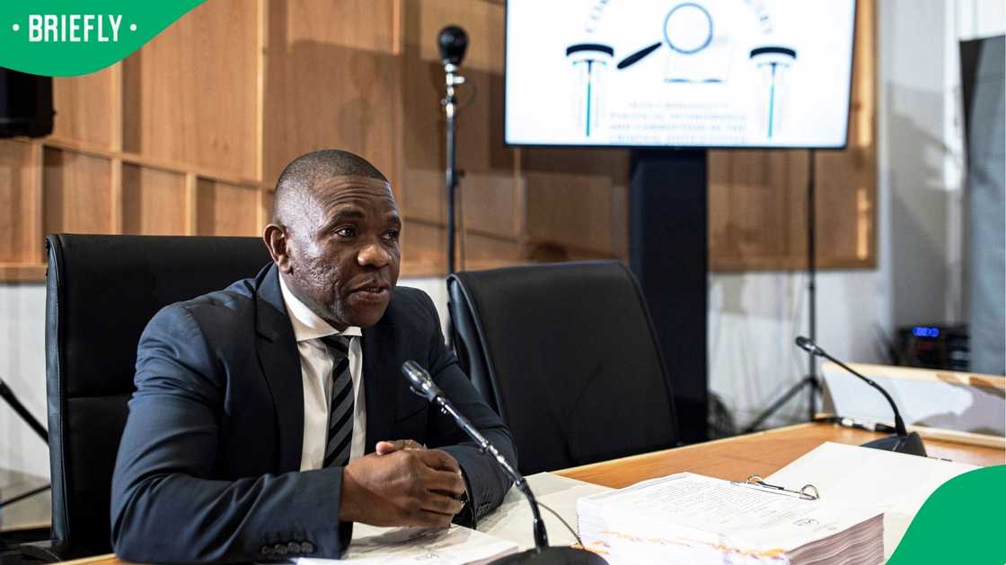 KwaZulu-Natal Police Commissioner Lieutenant General Nhlanhla Mkhwanazi, appearing before the Madlanga Commission of Inquiry
