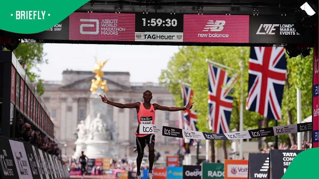 Image of Sabastian Sawe winning the London Marathon Image of Sabastian Sawe winning the London Marathon