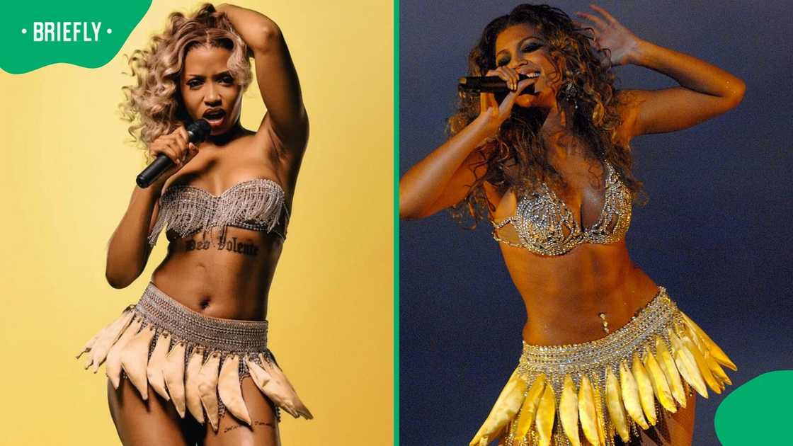 Uncle Waffles wore a Beyonce outfit.