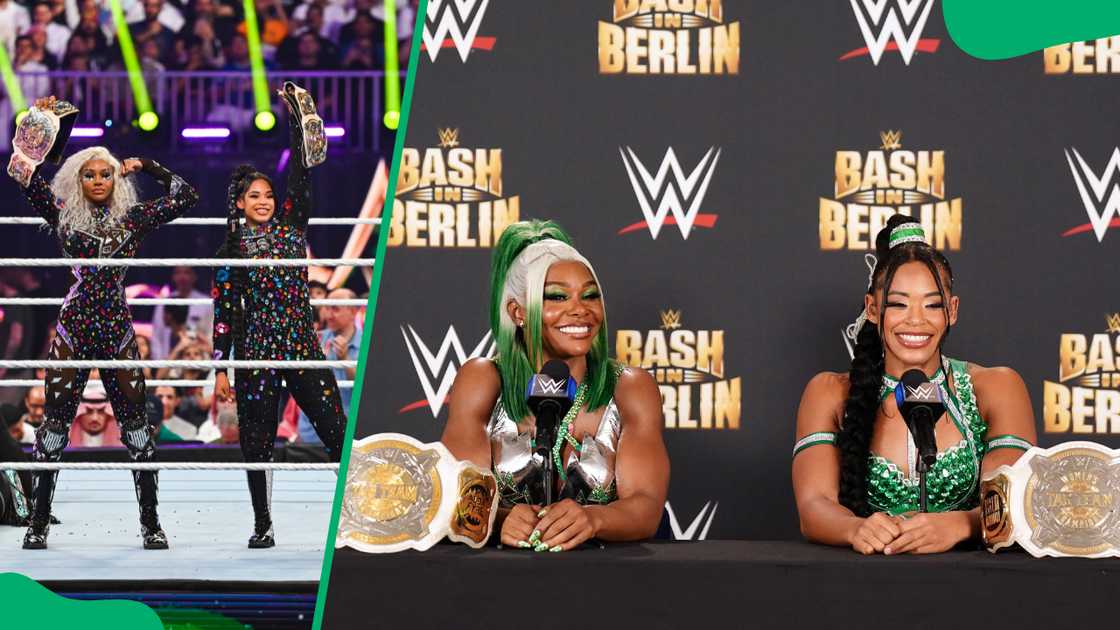 WWE Women's Tag Team champions Jade Cargill and Bianca Belair WWE Women's Tag Team champions Jade Cargill and Bianca Belair
