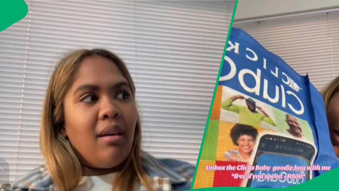 Woman in TikTok video reviwes Clicks free baby hamper