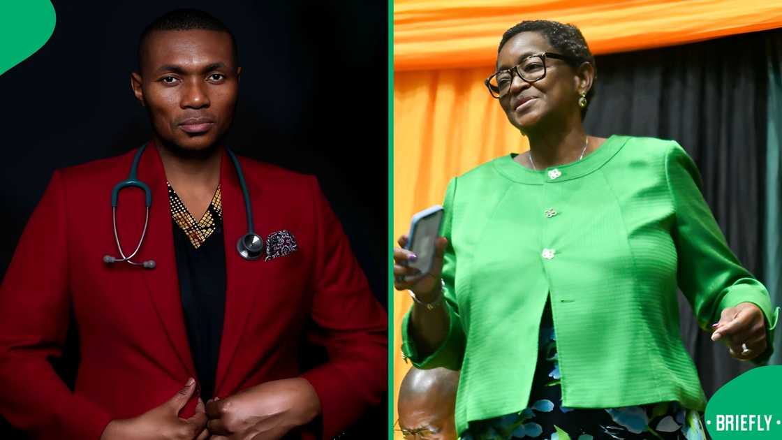 An aesthetician worked on Bathabile Dlamini's fine lines. An aesthetician worked on Bathabile Dlamini's fine lines.