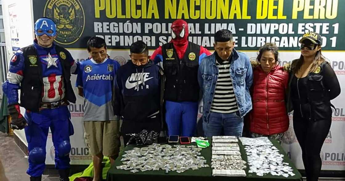 A police operation dubbed 'Marvel' after the comic book publisher of The Avengers, saw four officers dressed as superheroes help arrest four wanted drug dealers