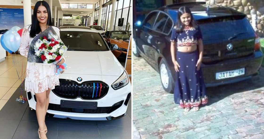 A lady from Johannesburg is happy about bagging a BMW, which was a childhood dream A lady from Johannesburg is happy about bagging a BMW, which was a childhood dream