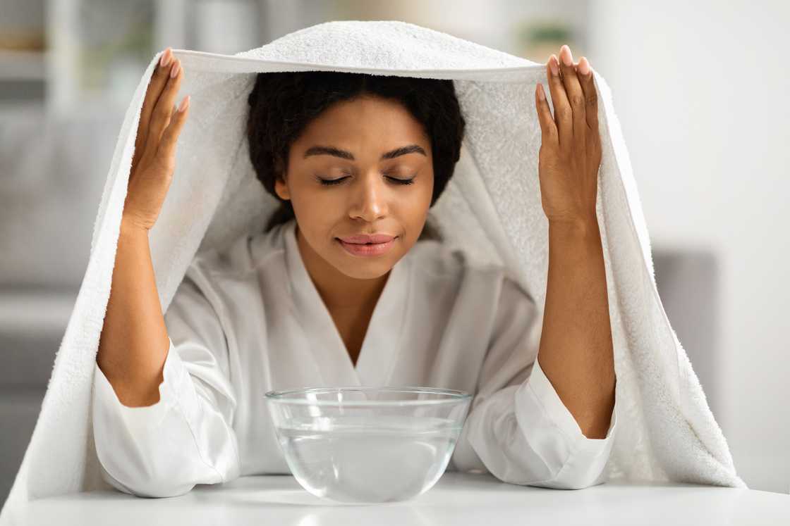 Steam facial to remove eyelash extension Steam facial to remove eyelash extension