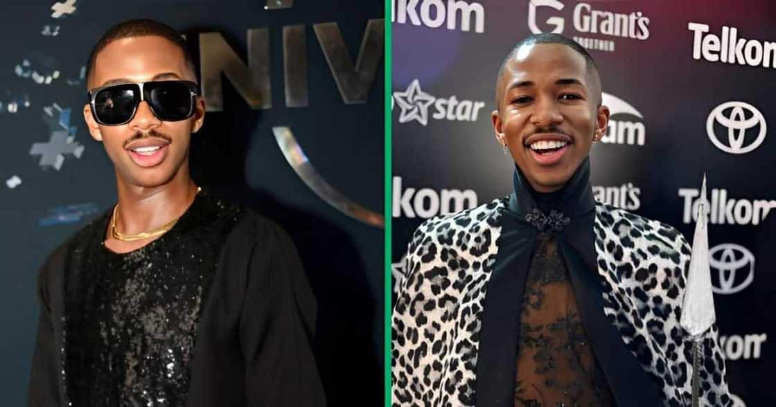 Lasizwe wore a pink suit at the 'Bridgerton' affair after party. Lasizwe wore a pink suit at the 'Bridgerton' affair after party.