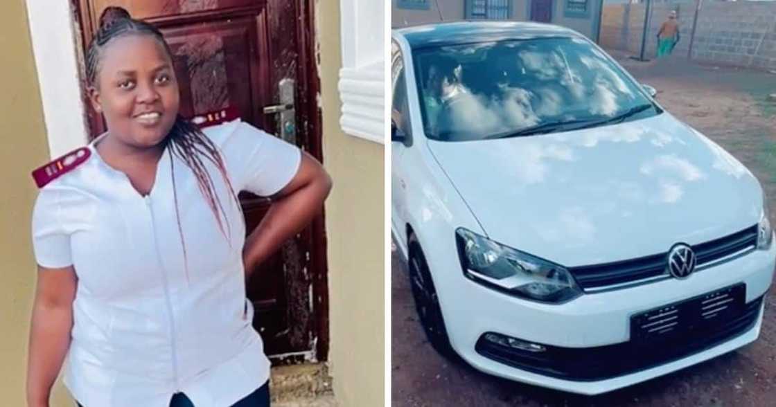 Nurse buys brand new VW Polo. Nurse buys brand new VW Polo.