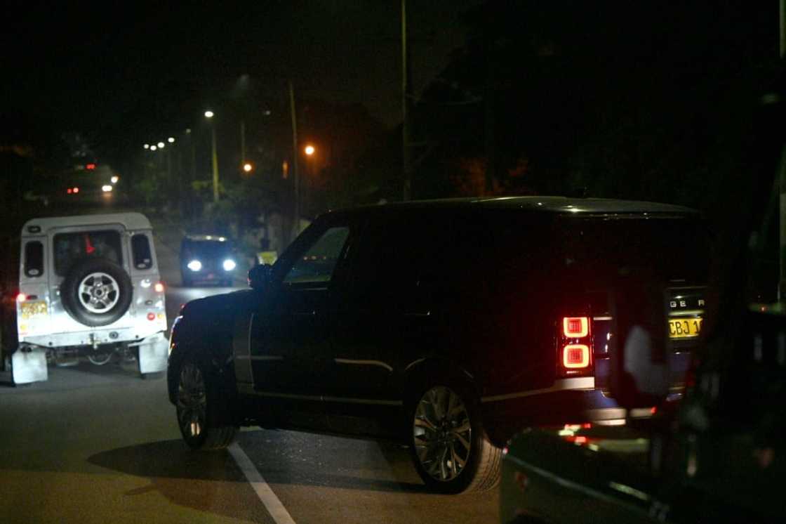 A convoy of vehicles said to be transporting former Sri Lankan president Gotabaya Rajapaksa leaves Colombo's airport early September 3, 2022 after he returned from seven weeks of self-imposed exile amid the island's worst-ever economic crisis