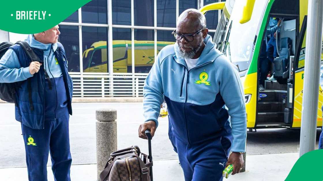 Mamelodi Sundowns officials return from the airport