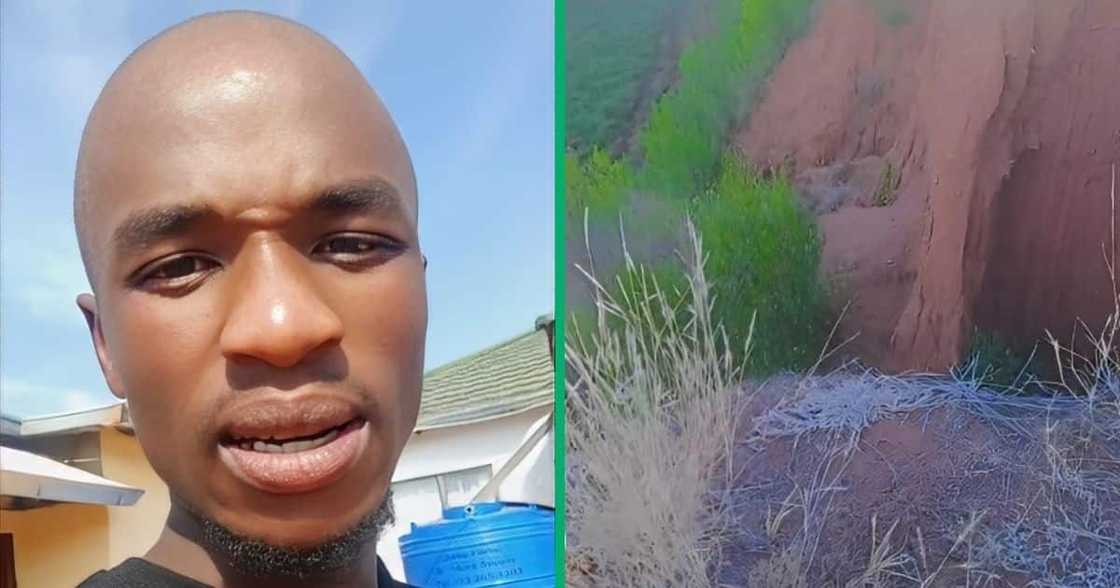 Man walks in the mountains. Man walks in the mountains.