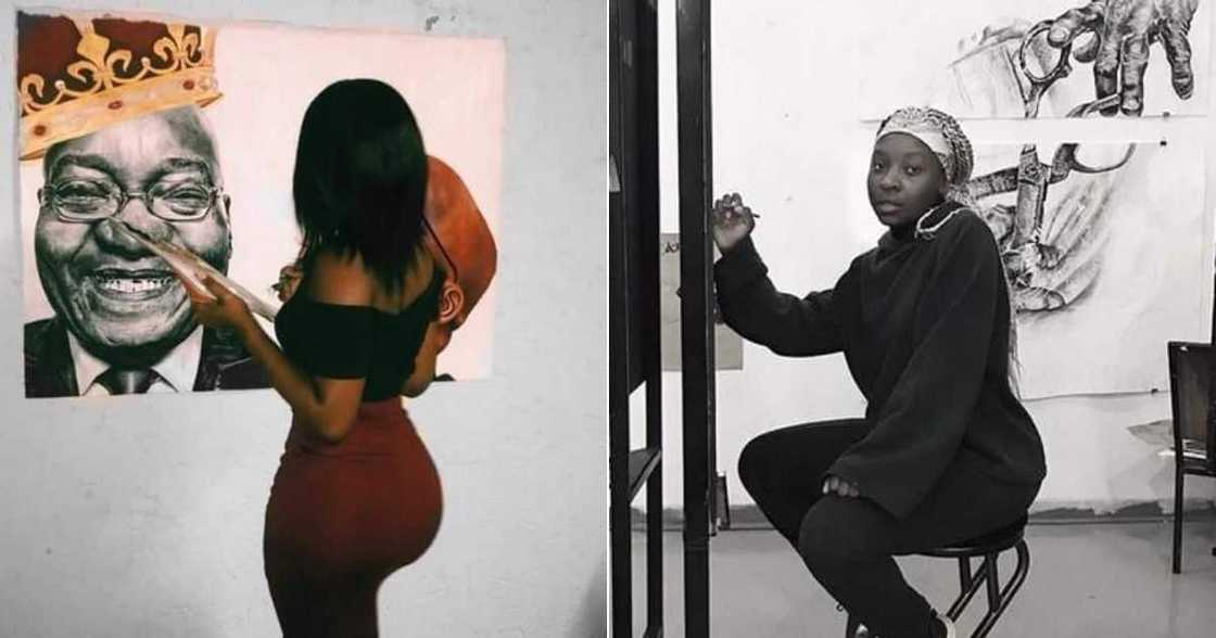 Stunning self taught artist, 20, wows Mzansi with realistic paintings Stunning self taught artist, 20, wows Mzansi with realistic paintings