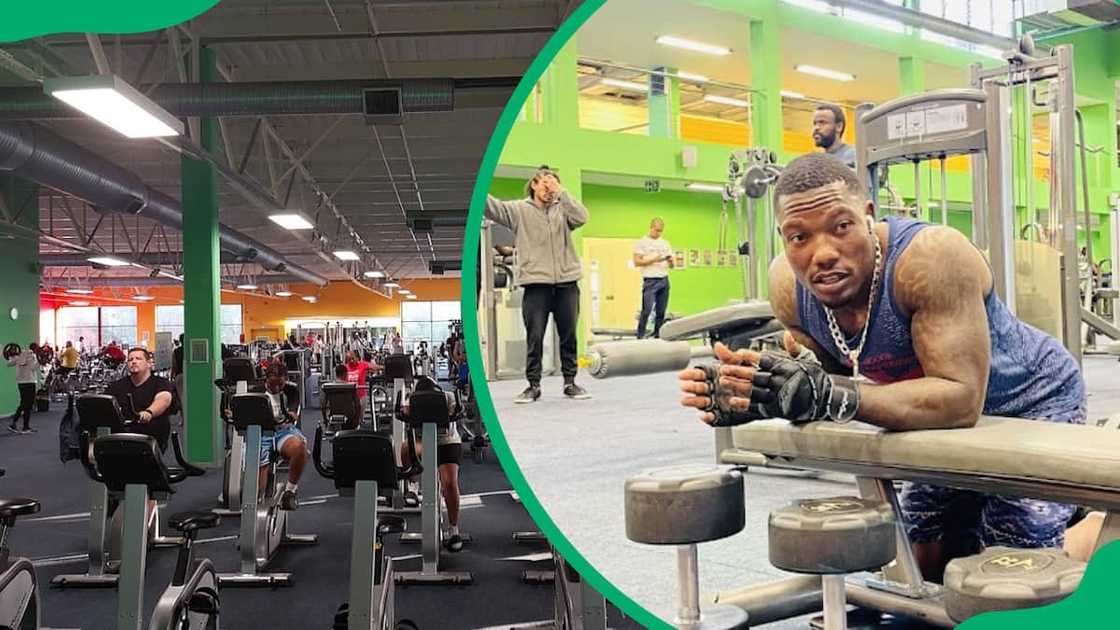 People in the gym doing different workouts People in the gym doing different workouts
