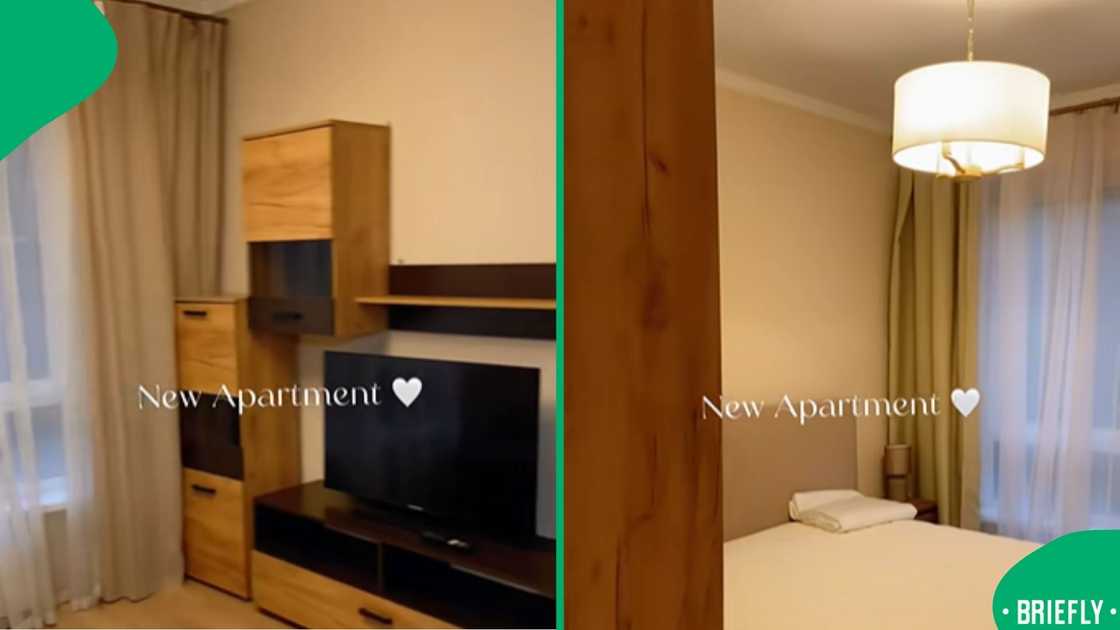 A screenshot from the video showing the apartment’s clean interior design A screenshot from the video showing the apartment’s clean interior design