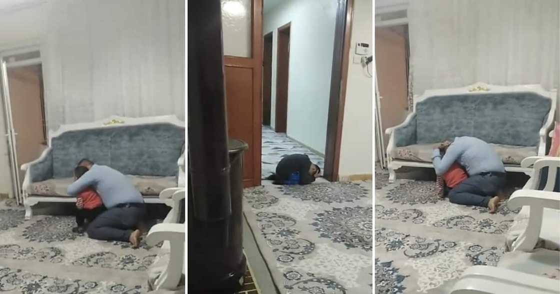 A family sheltered during the Turkey earthquake A family sheltered during the Turkey earthquake