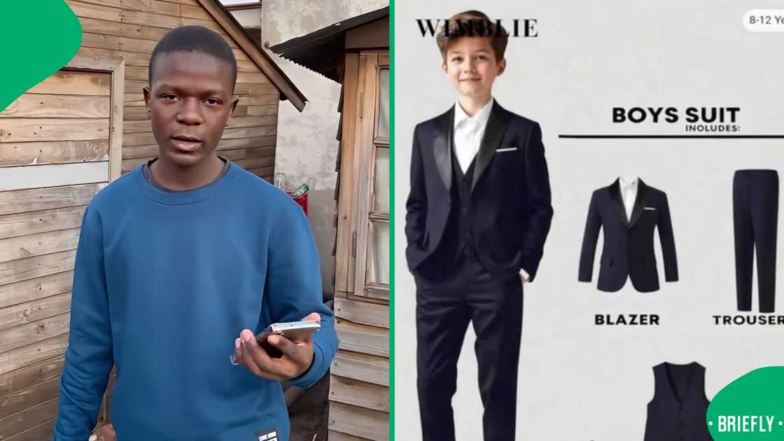 The little boy said the suit looked like pyjamas, leaving his older brother unable to contain his laughter