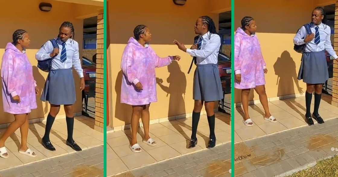 A dodgy husband chose to wear girls; school uniform