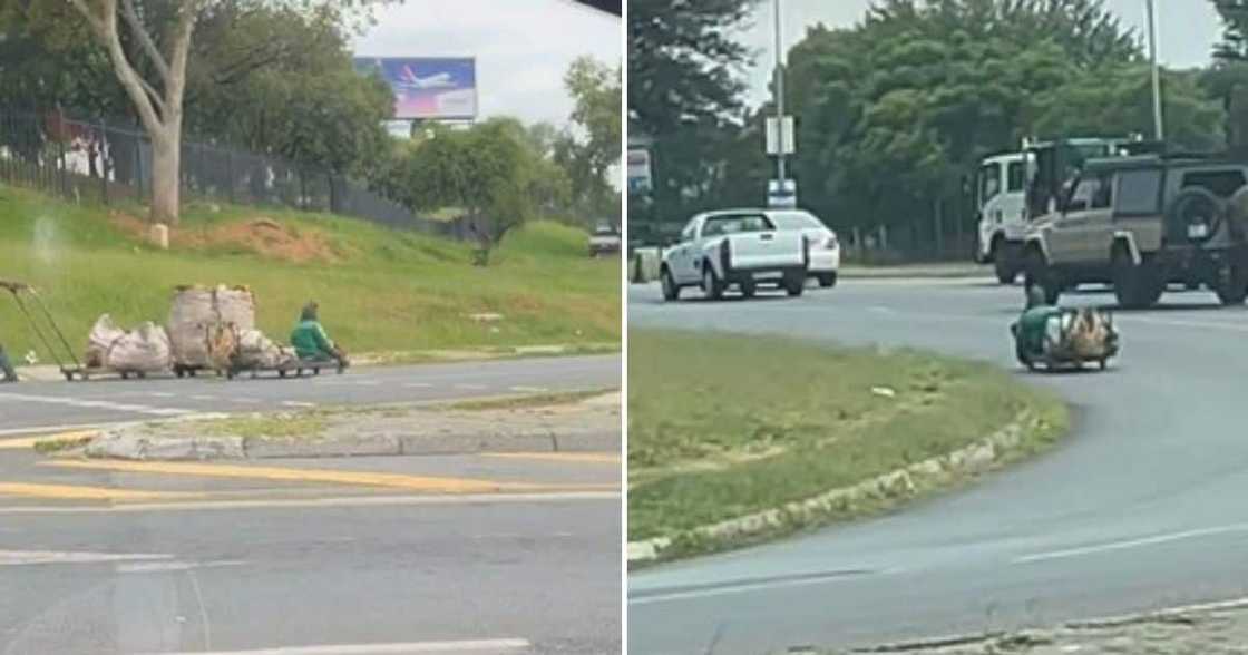 Creative idea, South African creativity, man on a sled, South African videos, trending news, viral video, hilarious video, funny video