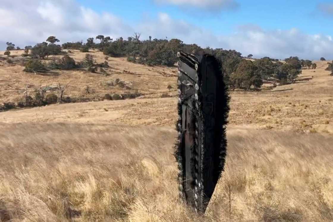 Tucker said the piece was part of a trunk jettisoned by the earlier Crew-1 capsule when it re-entered Earth's atmosphere in 2021