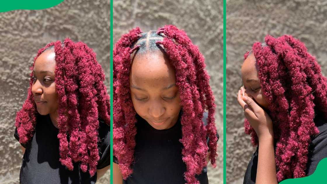 Red chunky butterfly locs Red chunky butterfly locs
