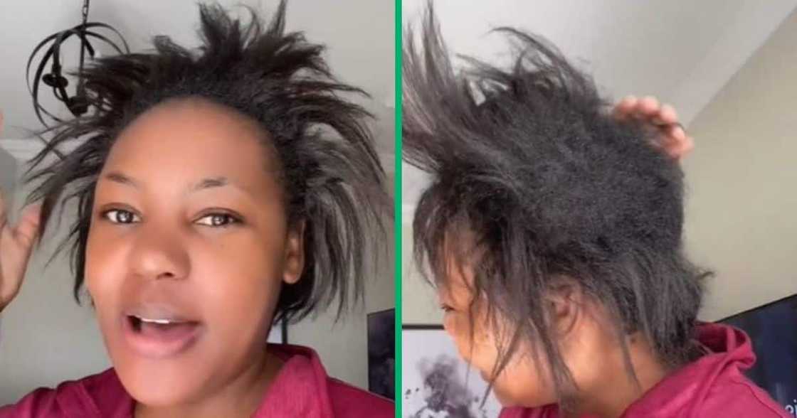 TikTok video of woman after trying relaxer TikTok video of woman after trying relaxer